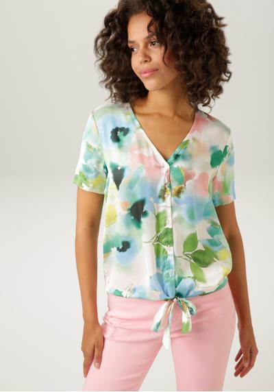 Блузка с короткими рукавами и цветочным принтом в стиле батик - НОВАЯ КОЛЛЕКЦИЯ