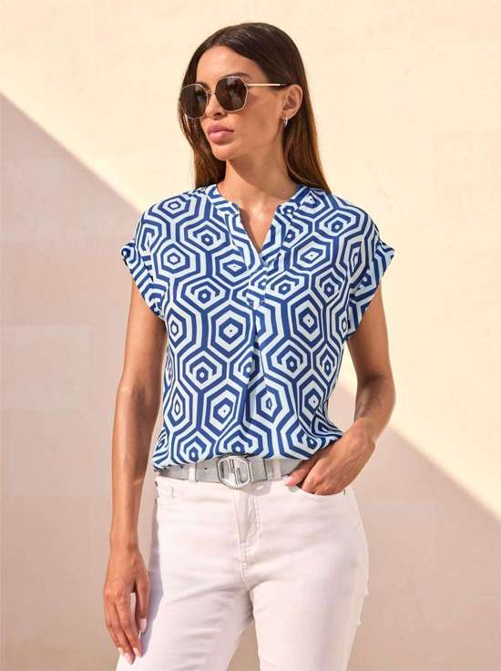 синий яркий - синий-белый-с рисунком