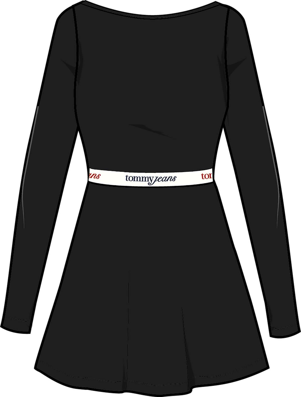 Платье из джерси с эластичным поясом с логотипом TJW TAPE FIT FLARE DRESS EXT