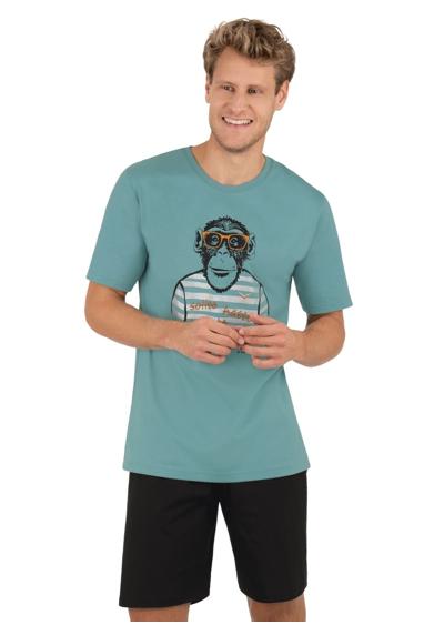 Пижамы TRIGEMA Schlafanzug mit Affen-Druckmotiv