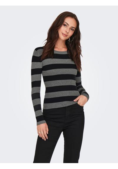 Dark Grey Melange Stripes:BLACK