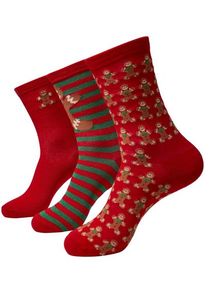 Базовые носки»Urban Classics Unisex Christmas Gingerbread Lurex Socks 3-Pack«