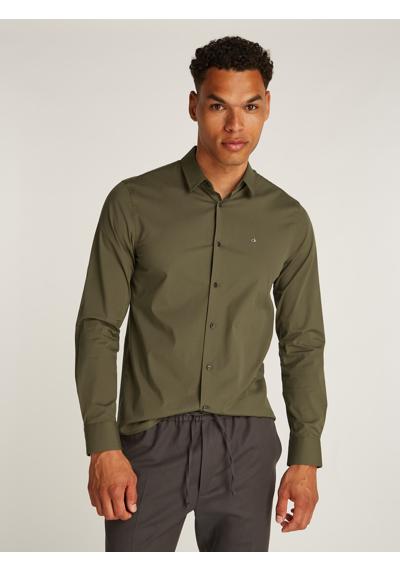 Деловая рубашка с логотипом на груди STRETCH POPLIN SLIM SHIRT