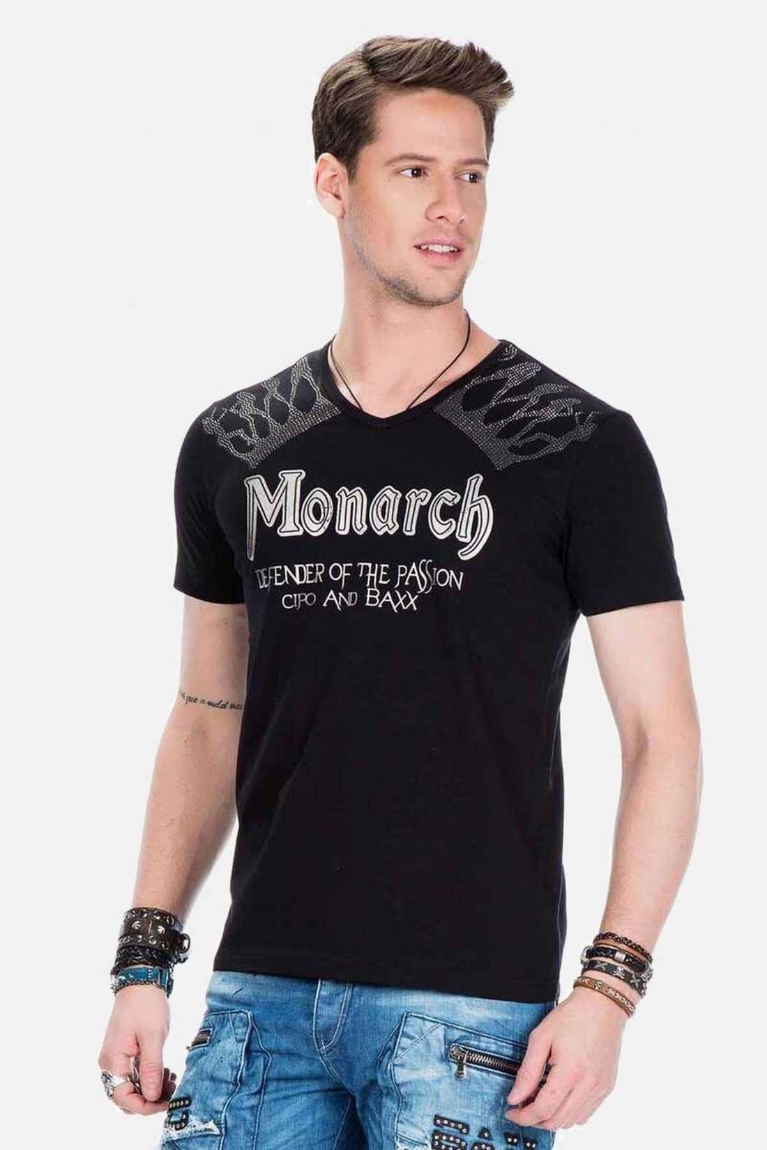Футболка с фольгированным принтом Herren T-Shirt mit Foil-Print
