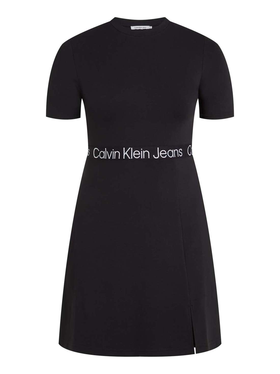 Платье фигуристки больших размеров с надписью-логотипом. PLUS TAPE MILANO SS DRESS