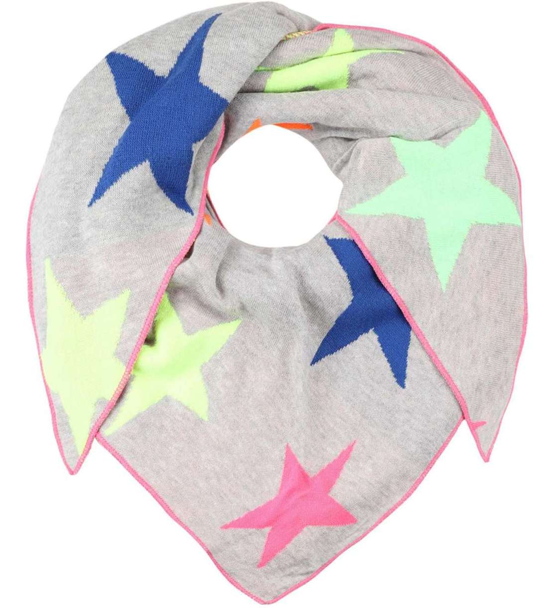 Треугольный шарф с большими звездами `Neon` mit großen Sternen
