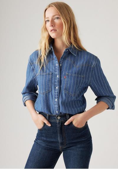 Джинсовая блузка с полосатым узором TEODORA WESTERN SHIRT