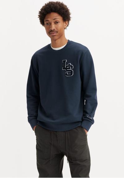 LS LETTERMAN CREW DRESS BLUES