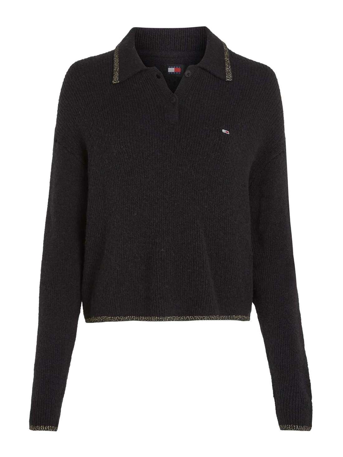 Вязаный свитер с блестками TJW GLITTER POLO SWEATER