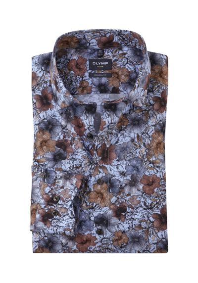 Рубашка с длинными рукавами и цветочным принтом Luxor modern fit