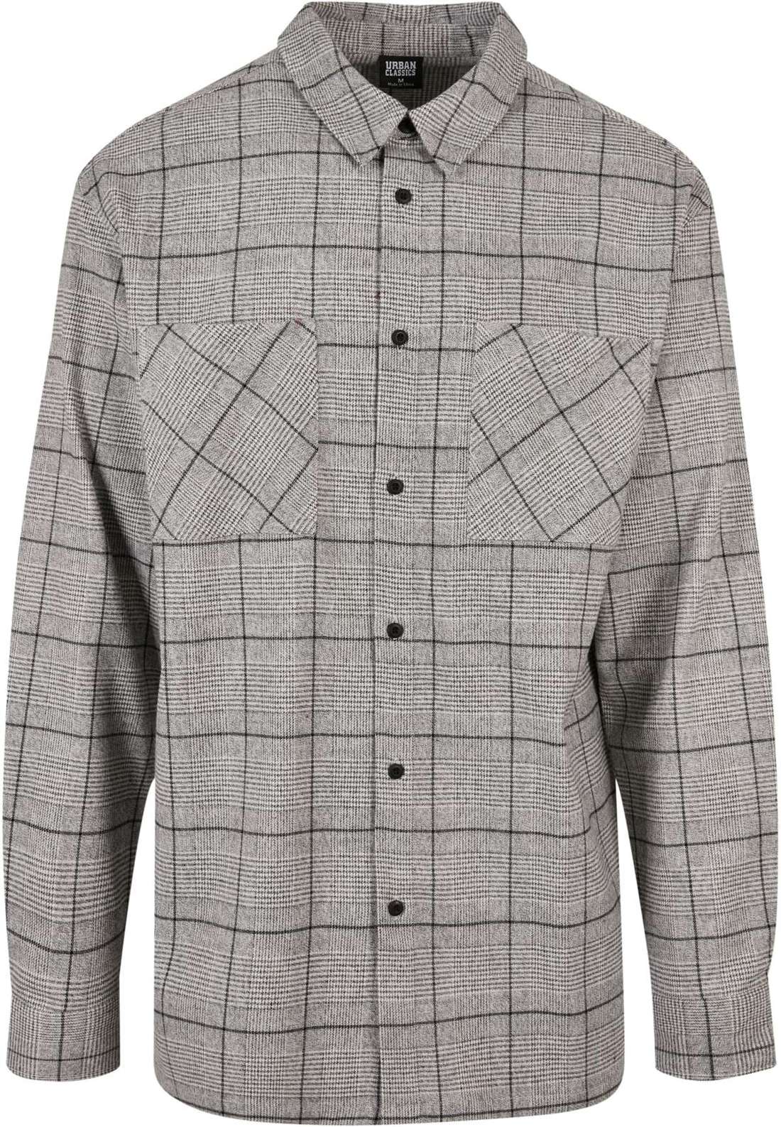 Рубашка с длинным рукавом Urban Classics Herren Long Oversized Checked Greyish Shirt