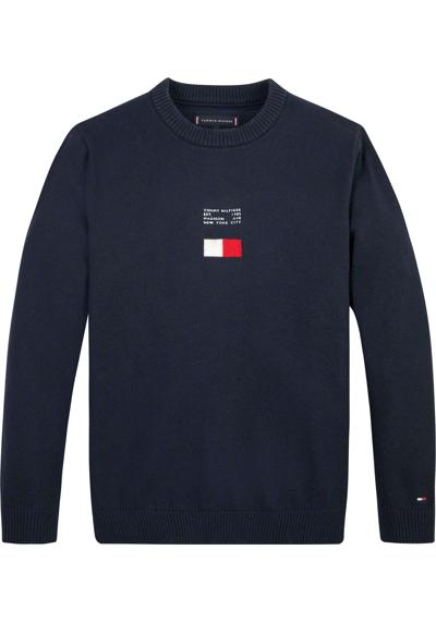 Вязаный свитер из чистого хлопка с логотипом-флажком.
