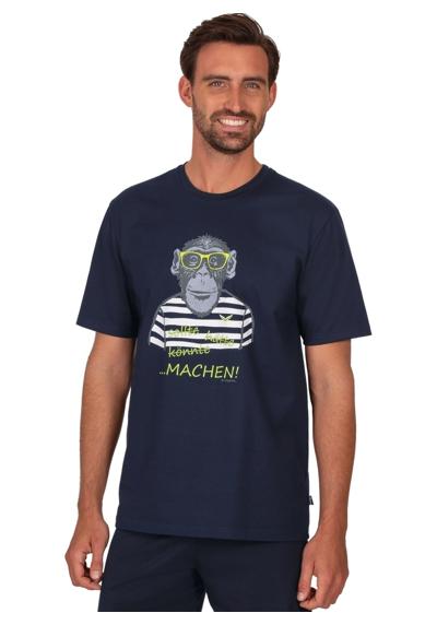футболка TRIGEMA T-Shirt mit großem Affen-Aufdruck