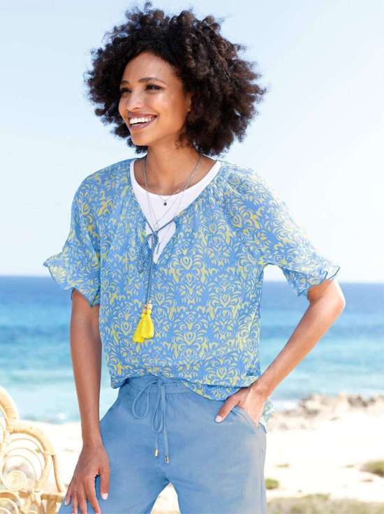 небесно-синий-лимонный-с рисунком