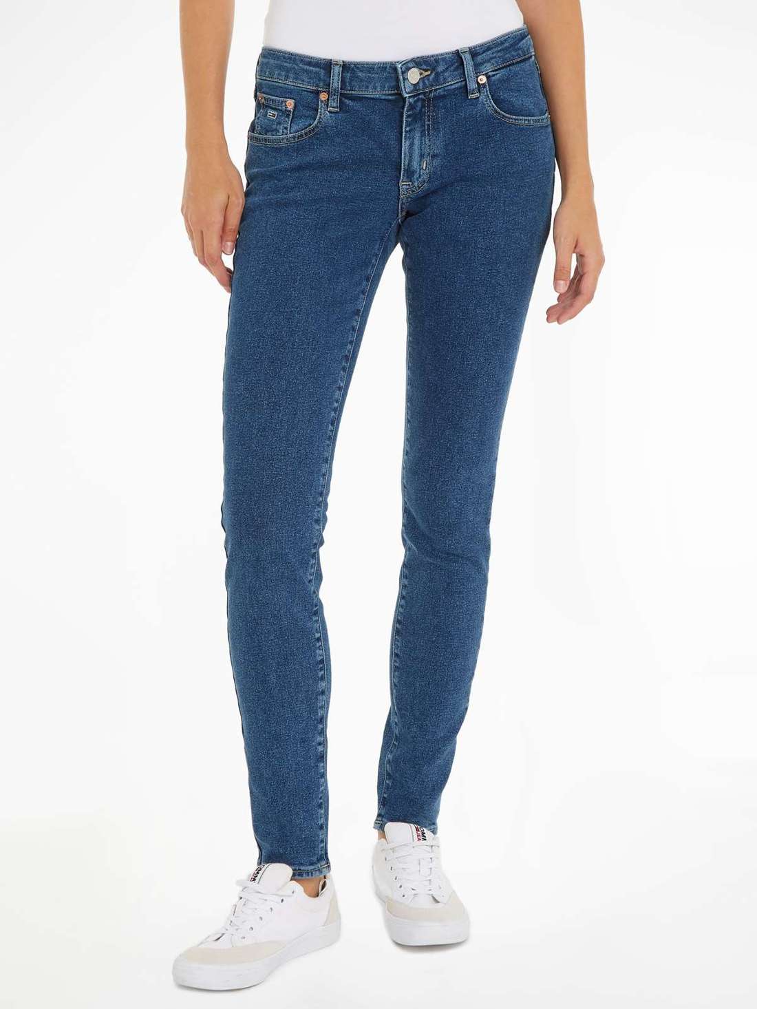 Джинсы узкого кроя с эффектом выцветания Skinny Jeans Marken Low Waist Mittlere Leibhöhe