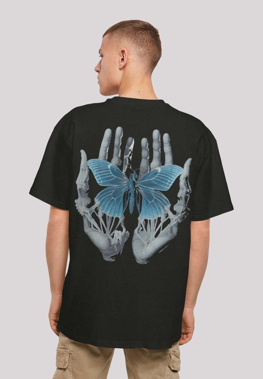 футболка Skelett Hände Schmetterling