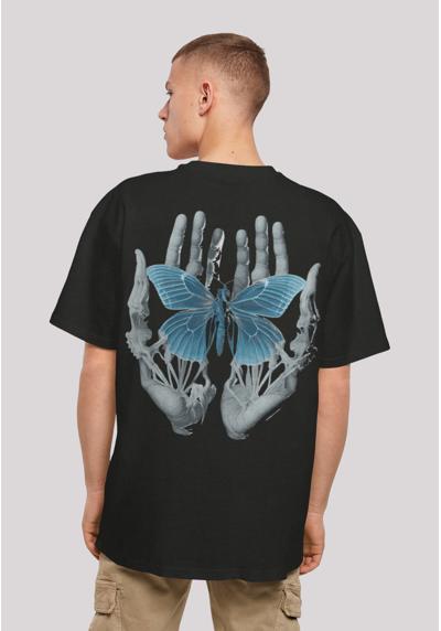 футболка Skelett Hände Schmetterling