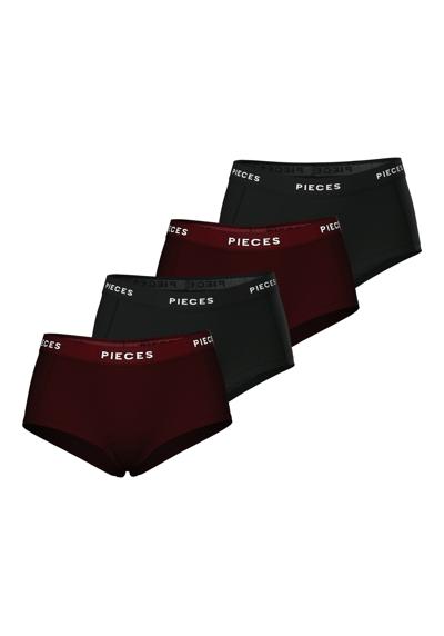 Хипстеры PCLOGO LADY 4 PACK SOLID NOOS BC