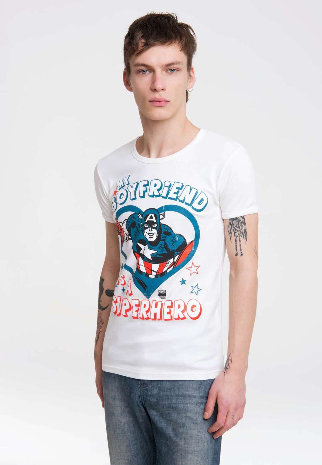 Футболка с принтом «Капитан Америка» спереди Marvel - Captain America - Boyfriend
