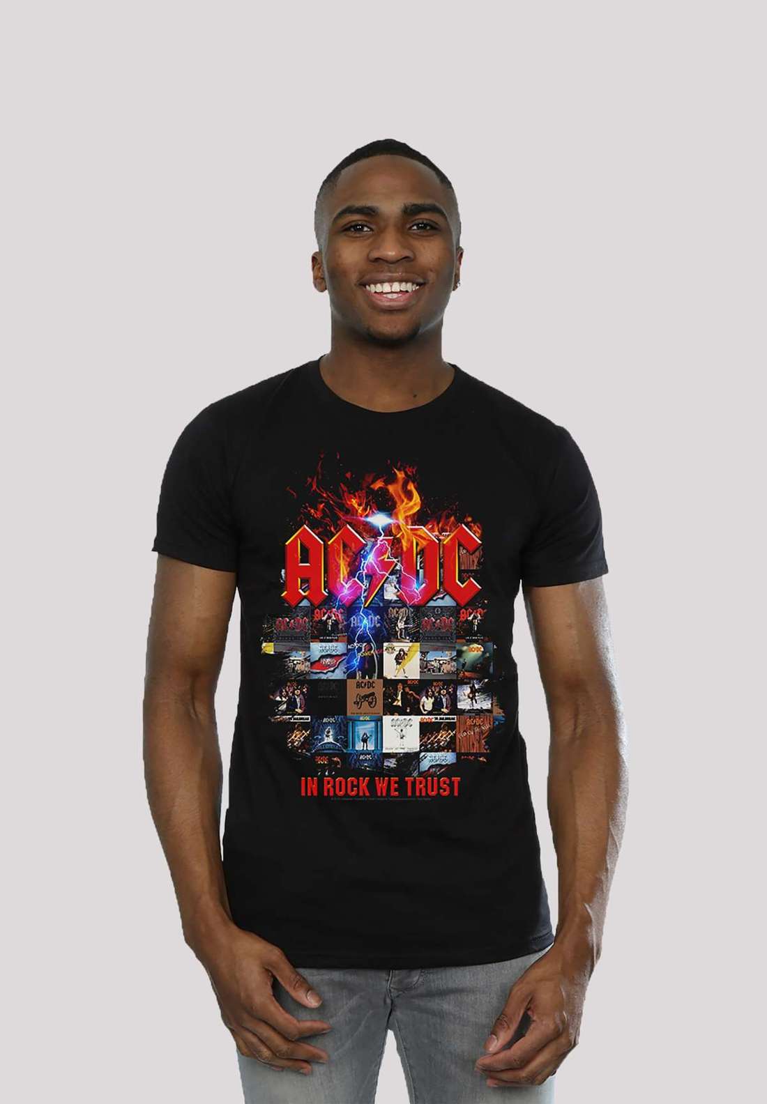 футболка ACDC In Rock We Trust Album Covers