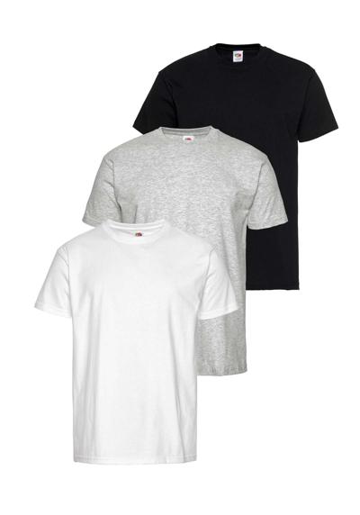 weiß-schwarz-graumelange 3-HB, schwarz, weiß