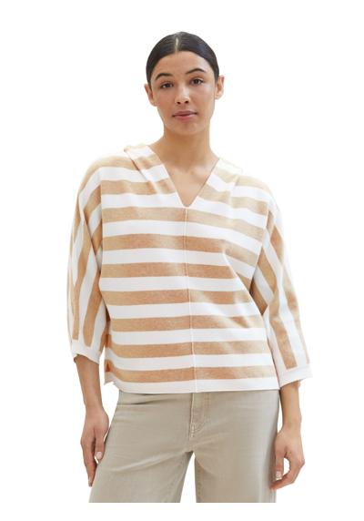 beige melange knit stripe
