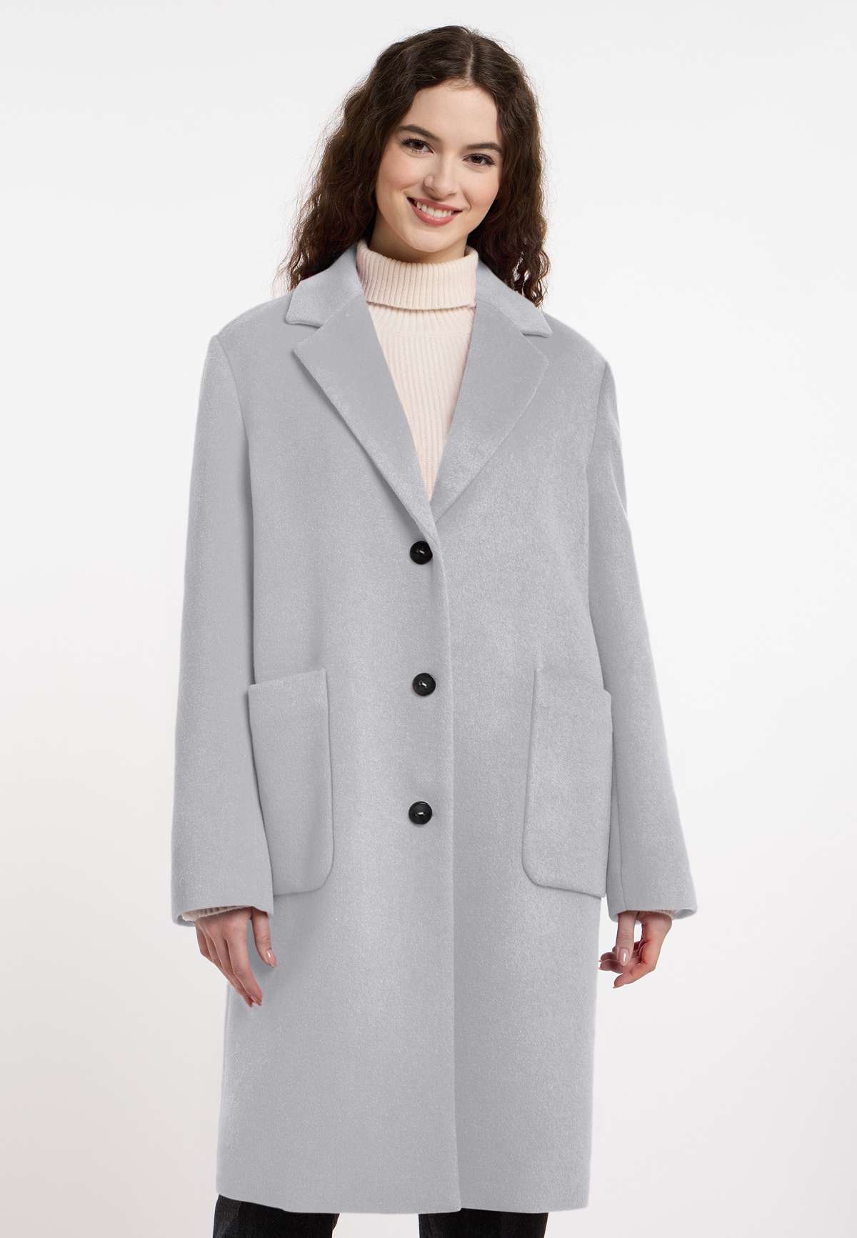 Длинное пальто с нежными цветными деталями Wool Coat / Gillian 2