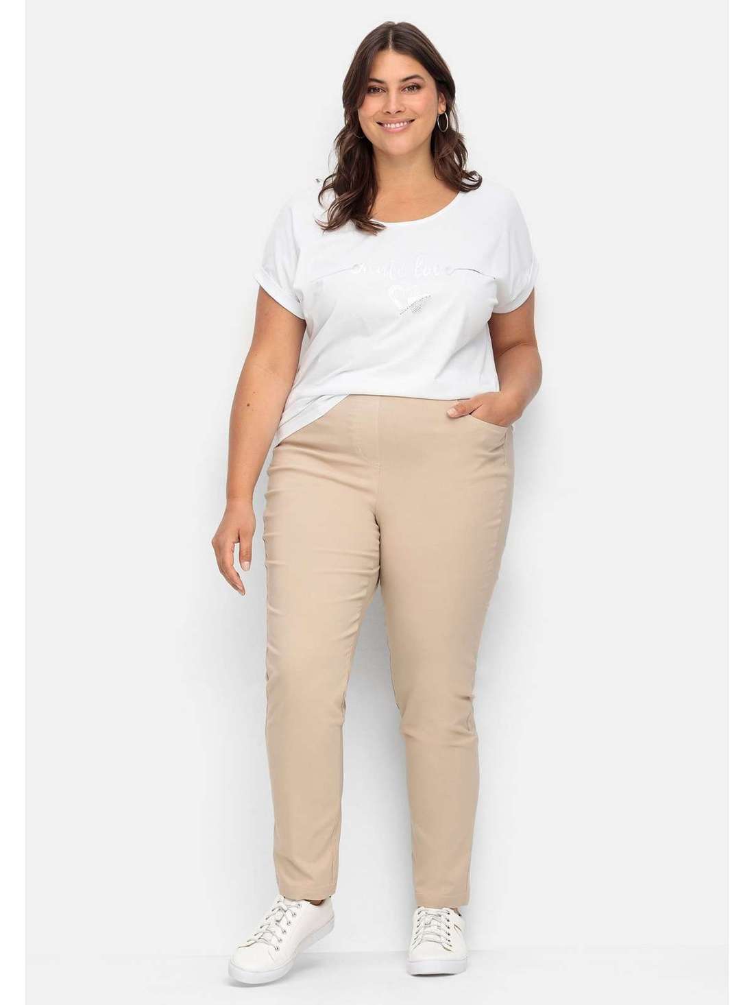 Брюки без застежки на узких штанинах Große Größen