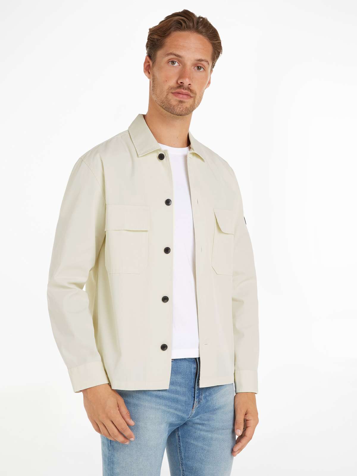 Рубашка с длинными рукавами и накладными нагрудными карманами COTTON NYLON OVERSHIRT