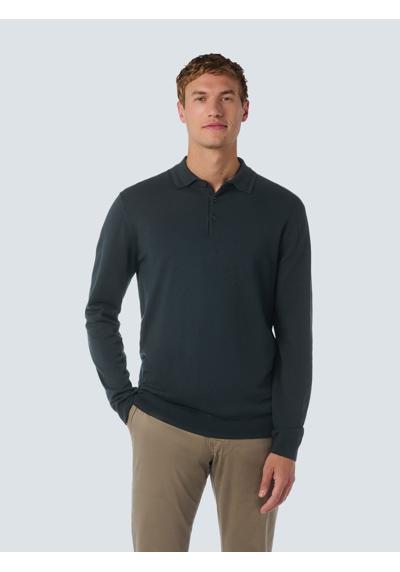 Свитер с круглым вырезом No Excess Langärmeliger Polo-Pullover