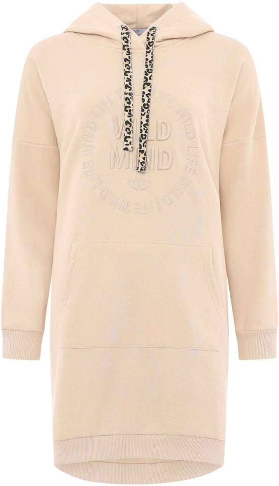 Платье-толстовка с практичными передними карманами и леопардовой кулиской. "Wild Vibes"