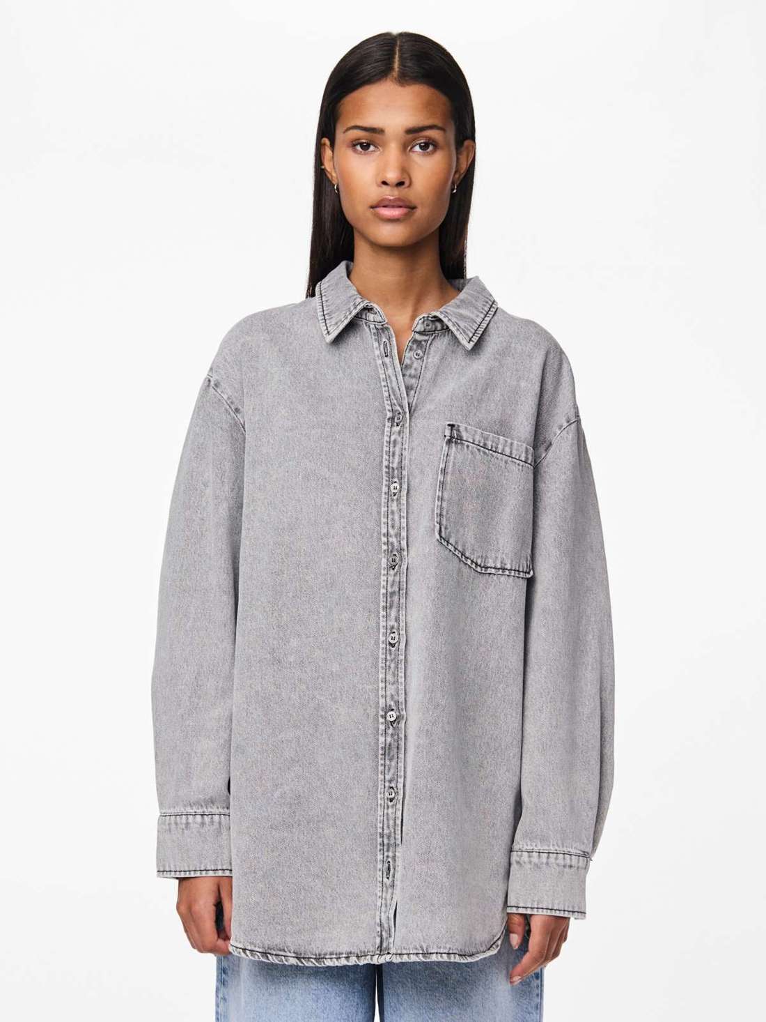 Джинсовая блузка PCMAISIE LS DENIM SHIRT NOOS BC