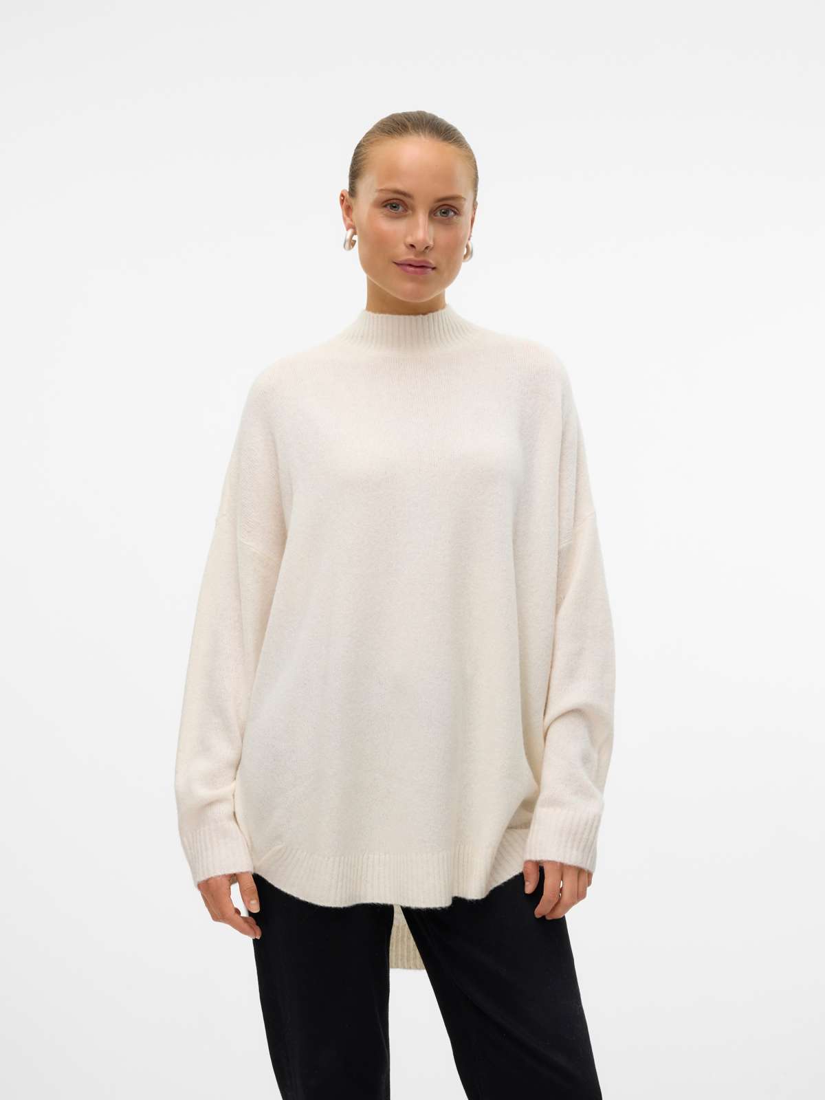 Вязаный свитер VMPLAZA LS HIGHNECK LONG PULLOVER GA BOO