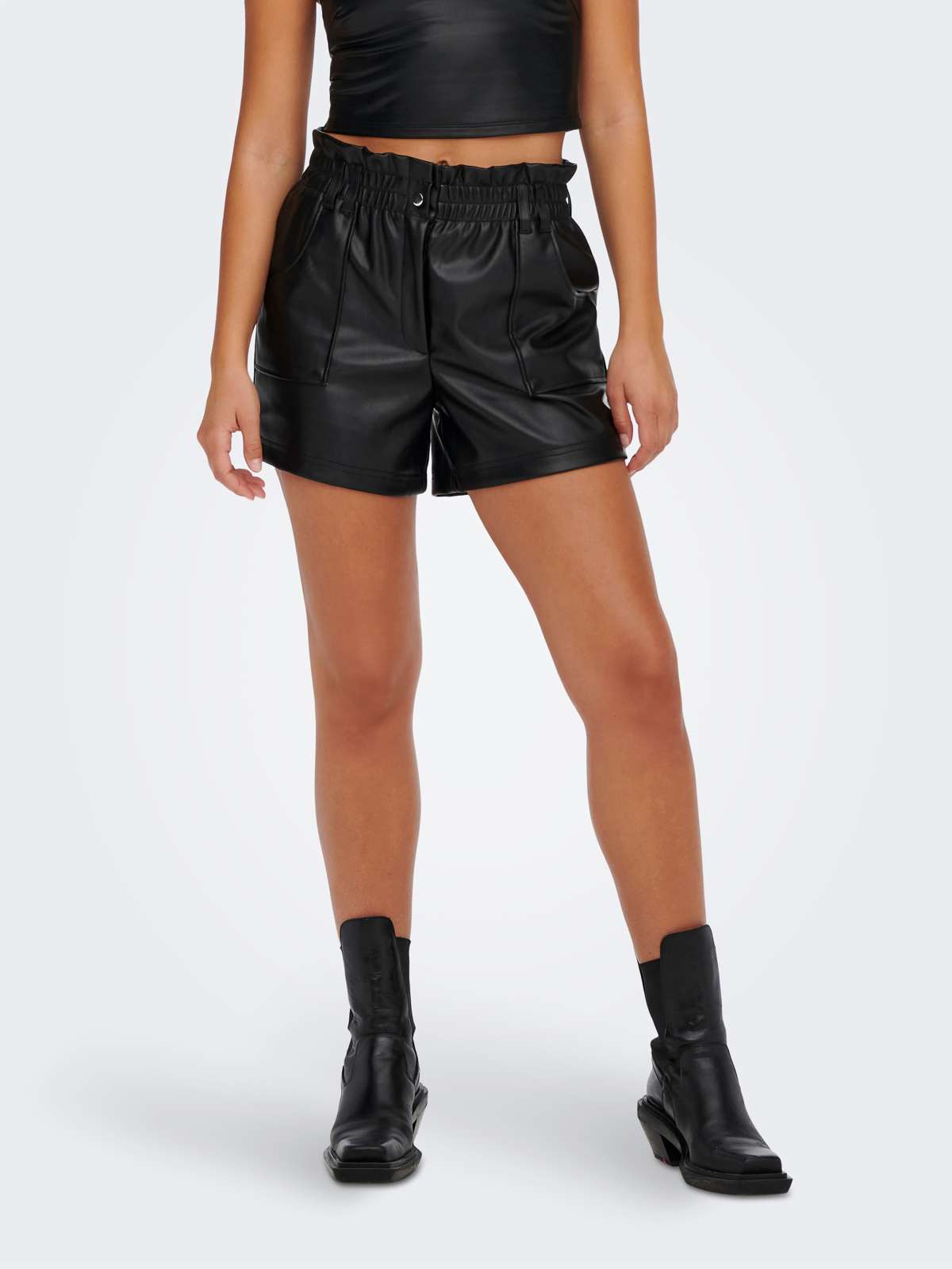 шорты ONLSTEPHANIE FAUX LEATHER SHORTS CS OTW