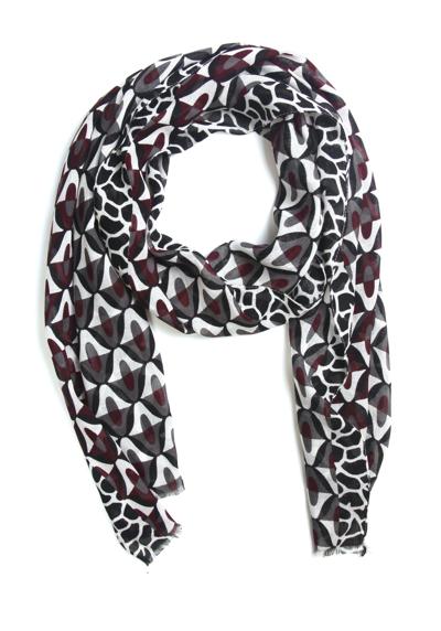 Модный шарф (1 штука) с геометрическими фигурами и нежным леопардовым принтом.