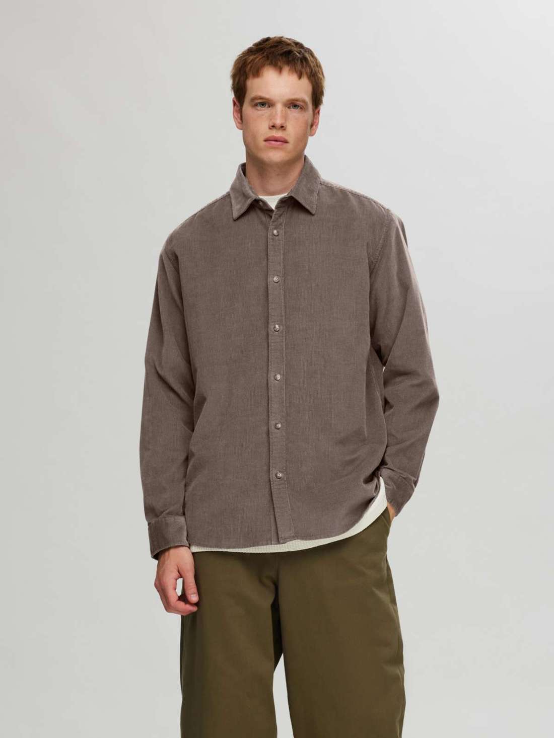 Рубашка с длинным рукавом SLHREGOWEN-CORD SHIRT LS NOOS