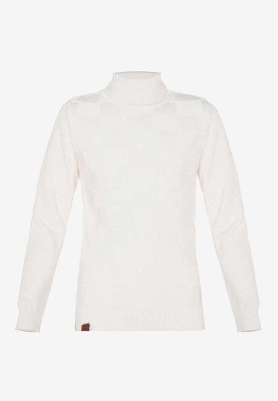 Вязаный свитер с элегантным узором в клетку