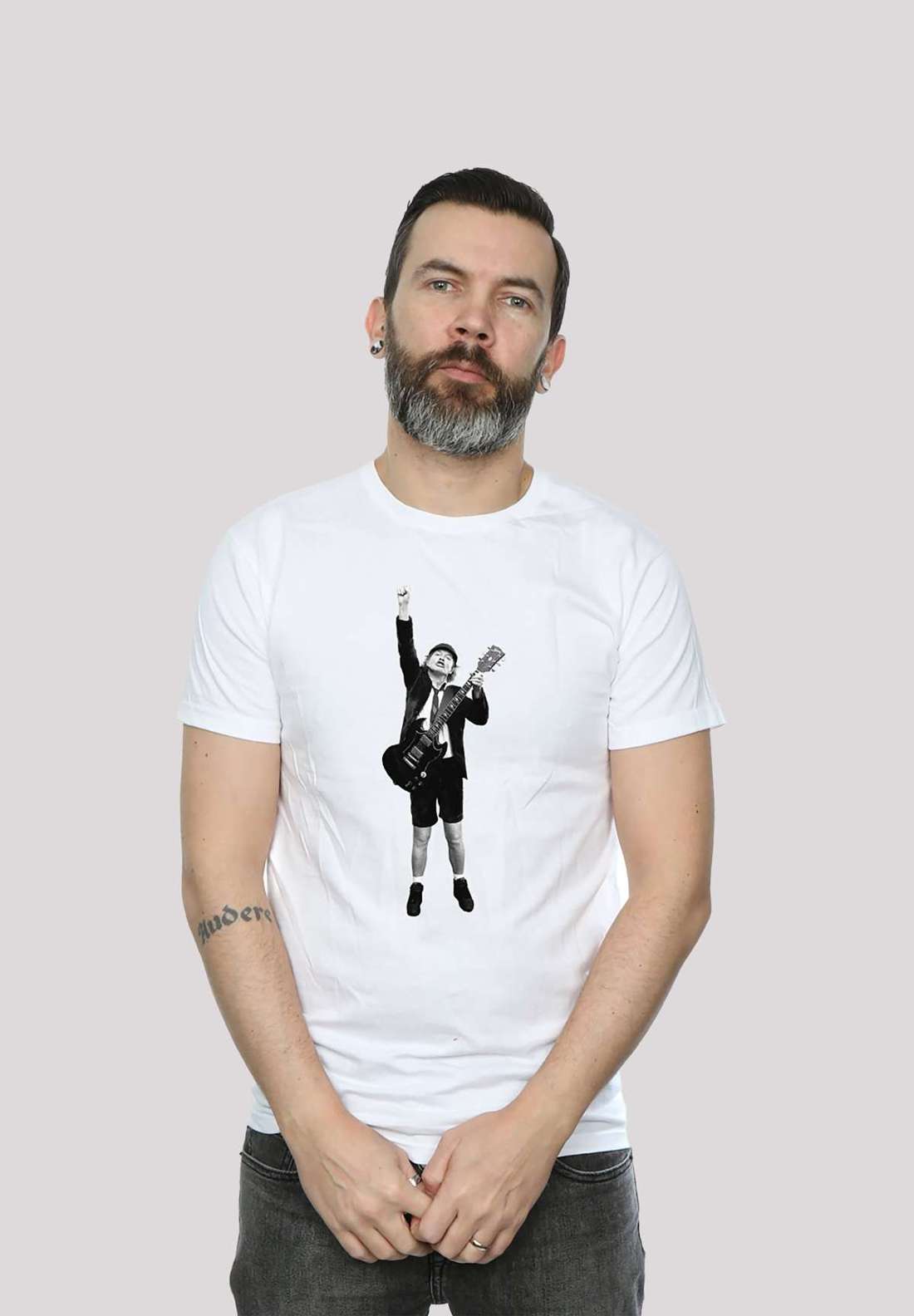 футболка ACDC Angus Young Cut Out für Kinder & Herren