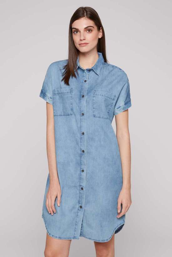 Джинсовое платье с хлопком