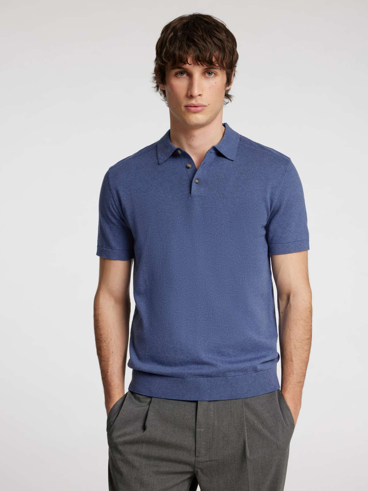 рубашка поло SLHBERG SS KNIT POLO NOOS