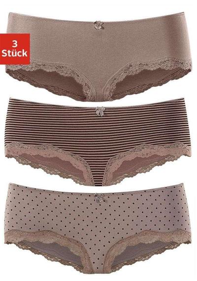 taupe-uni, gepunktet, gestreift