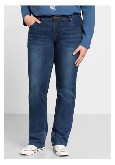 Джинсы-стрейч прямого кроя с индивидуальными эффектами ношения. Große Größen