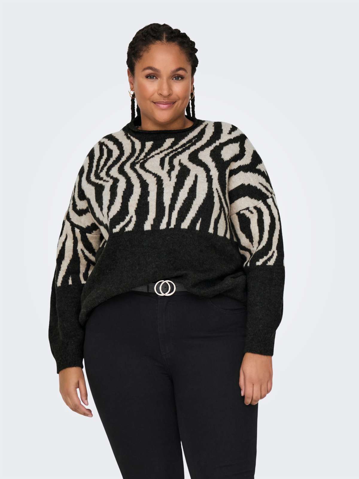 Свитер с круглым вырезом CARJADE ZEBRA L/S O-NECK KNT