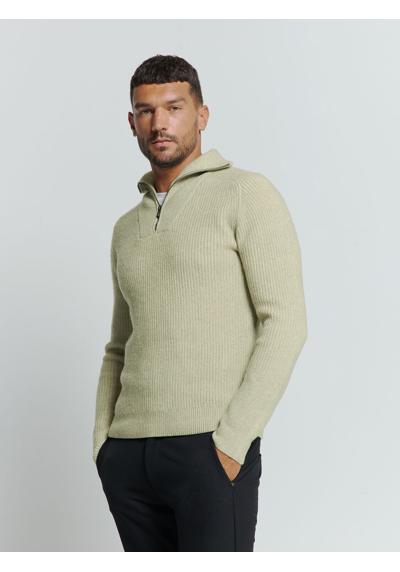 Свитер с высоким воротником No Excess Pullover mit halbem Rei?verschluss und Wolle