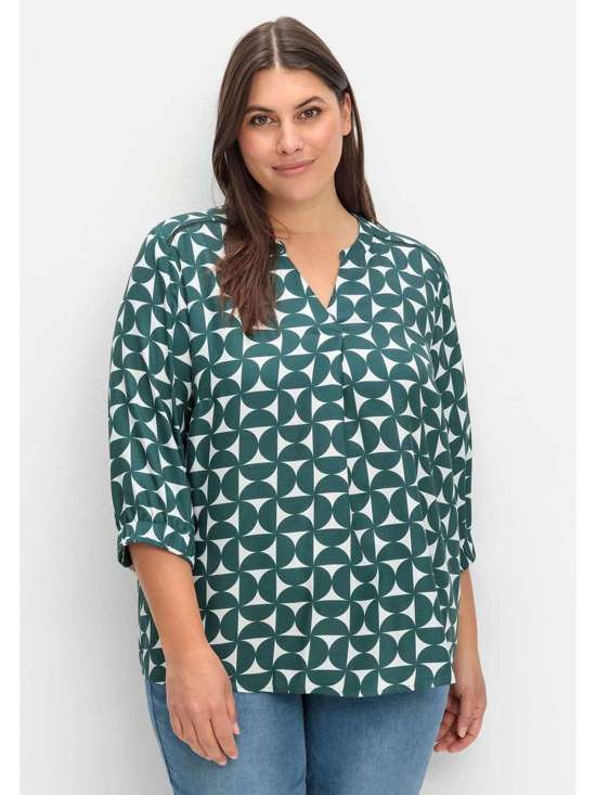 Туника с графическим принтом и рукавами 3/4. Große Größen
