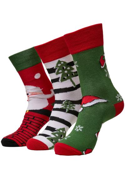 Базовые носки»Urban Classics Unisex Stripe Santa Christmas Socks 3-Pack«