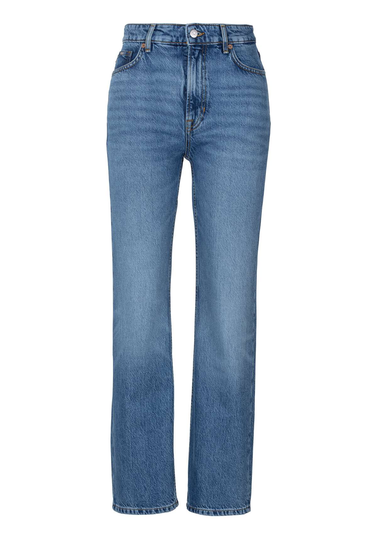 Прямые джинсы с кожаным значком BOSS