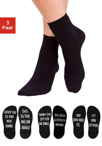 Мягкие носки (упаковка, 3 пары) с противоскользящим покрытием в виде поговорки