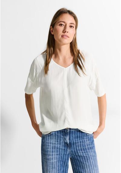 Блуза с короткими рукавами и V-образным вырезом