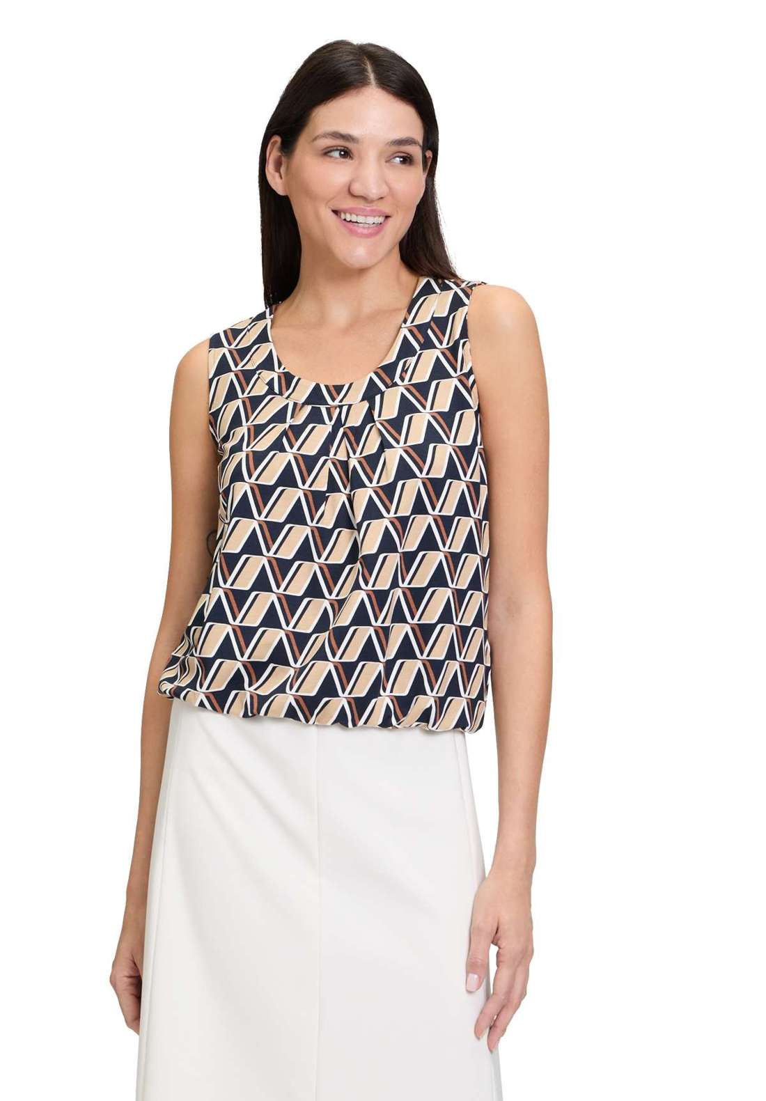 футболка Rundhals-Shirt mit Gummizug